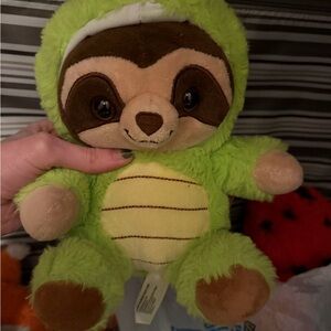Green Plush raccoon turtle Toy - Soft Kids Stuffed Animal